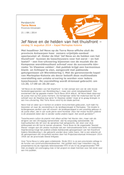 Jef Neve en de helden van het thuisfront &ndash;