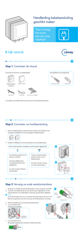 Installatiehandleiding kabelaansluiting geschikt