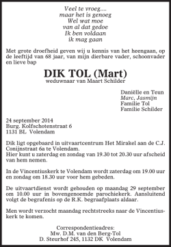 DIK TOL (Mart) - Nieuw