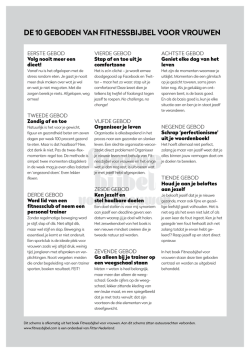 De 10 geboDen van Fitnessbijbel voor vrouwen