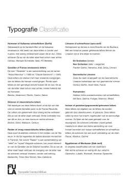 Typografie Classificatie