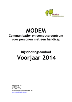 MODEM Voorjaar 2014 - Het Gouverneur Kinsbergencentrum