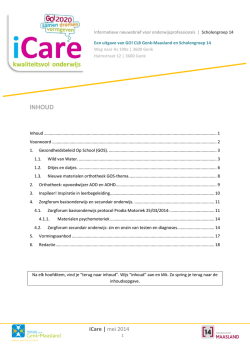 iCare 3de uitgave 2013-2014. - CLB Genk