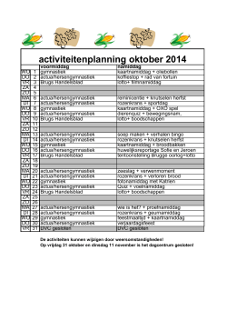activiteitenplanning oktober 2014