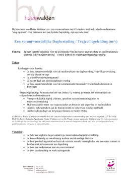 Een verantwoordelijke Dagbesteding / Trajectbegeleiding (m/v)