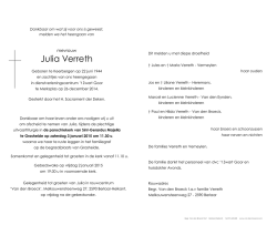 Julia Verreth - Begrafenissen/Rouwcentrum Van den Broeck BVBA