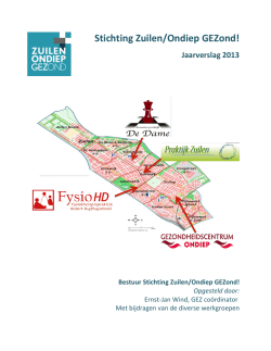 Jaarverslag(2013( ( ( ( ( ( Bestuur(Stichting(Zuilen/Ondiep(GEZond!