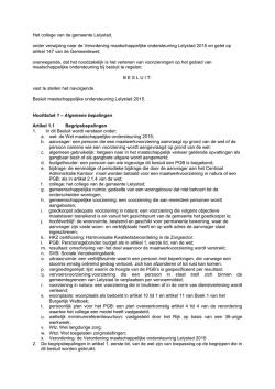 Besluit Maatschappelijke Ondersteuning Lelystad 2015