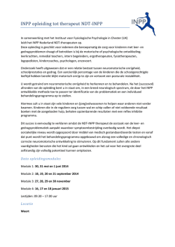 INPP opleiding tot therapeut NDT-INPP