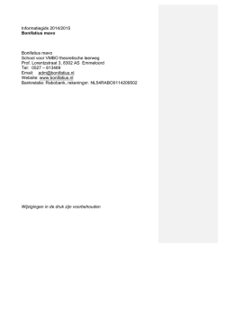Informatiegids 2014/2015 Bonifatius mavo Bonifatius mavo School