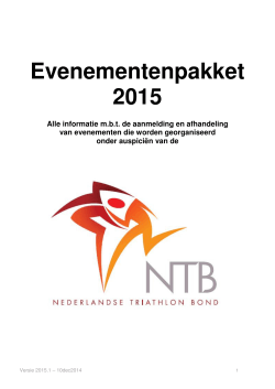 Evenementenpakket 2015 - Nederlandse Triathlon Bond