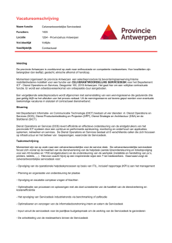 Vacatureomschrijving - Jobpunt Vlaanderen