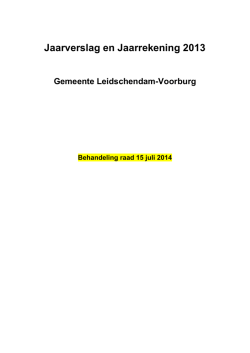 Jaarverslag en Jaarrekening 2013
