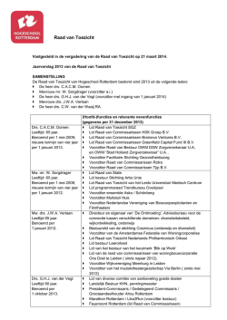 Jaarverslag Raad van Toezicht 2013