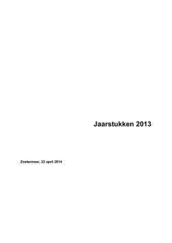 Jaarstukken 2013 - Gemeente Zoetermeer
