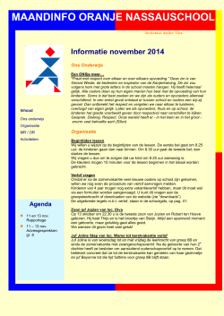 november 2014 - Oranje Nassauschool