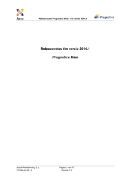 Releasenotes t/m versie 2014.1 Prognotice Main