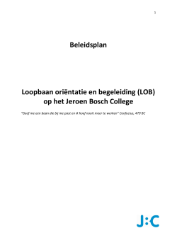 Beleidsplan Loopbaan oriëntatie en begeleiding (LOB