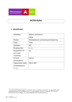 ECTS-fiche - Stedelijk Onderwijs