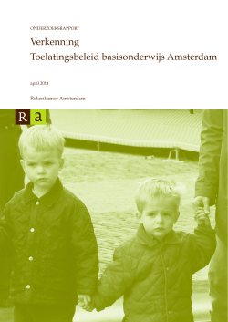 Verkenning Toelatingsbeleid basisonderwijs Amsterdam