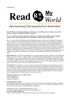PERSBERICHT Read My World: een levendige ontmoeting van