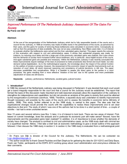 Improved Performance Of The Netherlands Judiciary