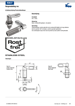 Technische gegevens K0637 Vergrendeling rvs