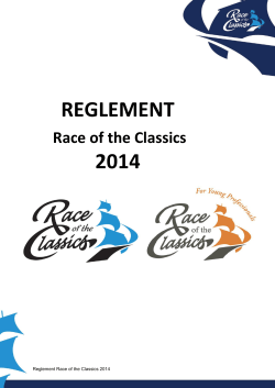 REGLEMENT 2014 - Race of the Classics for Young Professionals