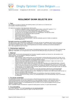 Reglement EK/WK Selectie 2014