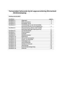 Tarieventabel behorende bij 1e wijziging Legesverordening 2014