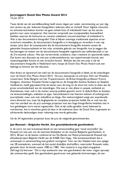 Juryrapport Dutch Doc Photo Award 2014 10 juni 2014 Twee derde