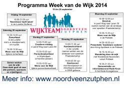 Programma Week van de Wijk 2014!!