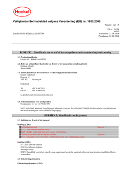 Veiligheidsinformatieblad volgens Verordening (EG) nr