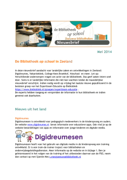 Nieuwsbrief mei 2014 - Zeeuwse Bibliotheek