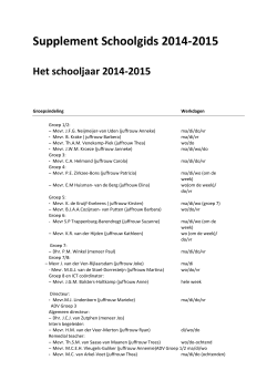 Supplement Schoolgids 2014-2015 Het schooljaar