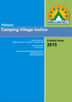 Camping Village Isolino Price List