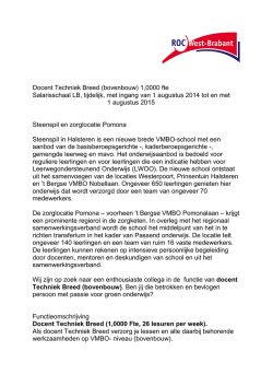 Docent Techniek Breed (bovenbouw) 1,0000 fte