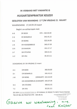 HUISARTSENPRAKTĲK KEUZER