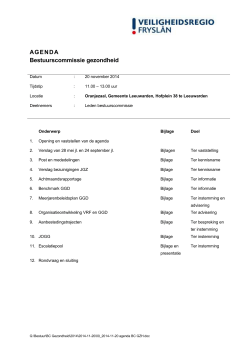 2014-11-20 stukken BC GZH - Veiligheidsregio Fryslân