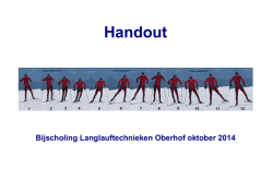 Handout Bijscholing Langlauftechnieken Oberhof