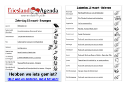Bekijk hier de Friesland Agenda nieuwsbrief van deze week