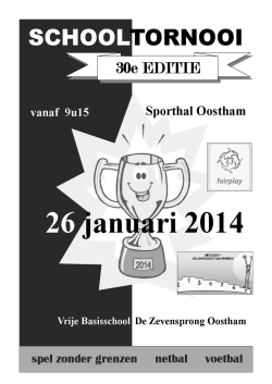Schooltornooi 2014 30e editie De Zevensprong Oostham