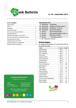nr. 04 – december 2014 - Basisschool De Rank Veldhoven