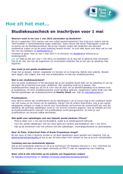 Download de informatiesheet studiekeuze en inschrijven