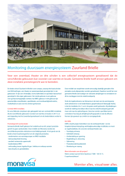 Monitoring duurzaam energiesysteem Zuurland Brielle