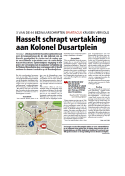 Hasselt schrapt vertakking aan Kolonel Dusartplein