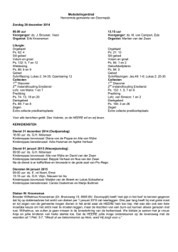 28 december - Hervormde Gemeente Doornspijk