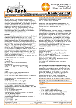 Rankbericht 27 april 2014