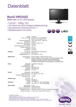 Datenblatt BenQ VW2245Z Monitor deutsch