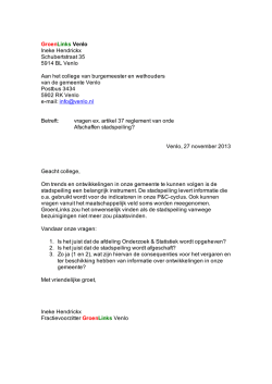 GroenLinks Venlo Ineke Hendrickx Schubertstraat 35 5914 BL
